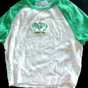 Green and White Tennis Club Shirt